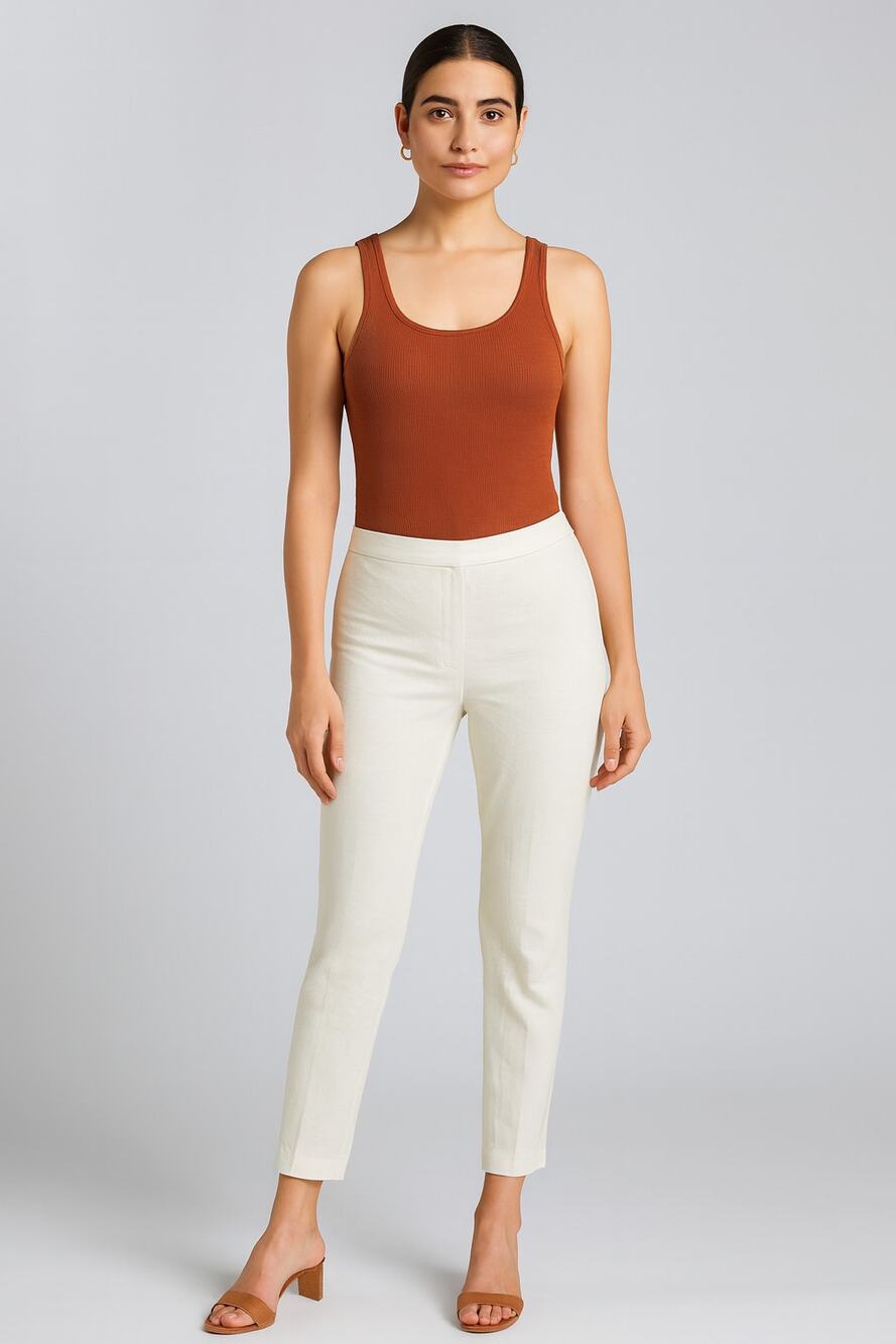 Isabel Marant Étoile Ecru White Linen Blend Cropped Trouser Pants Size 36 / US 2